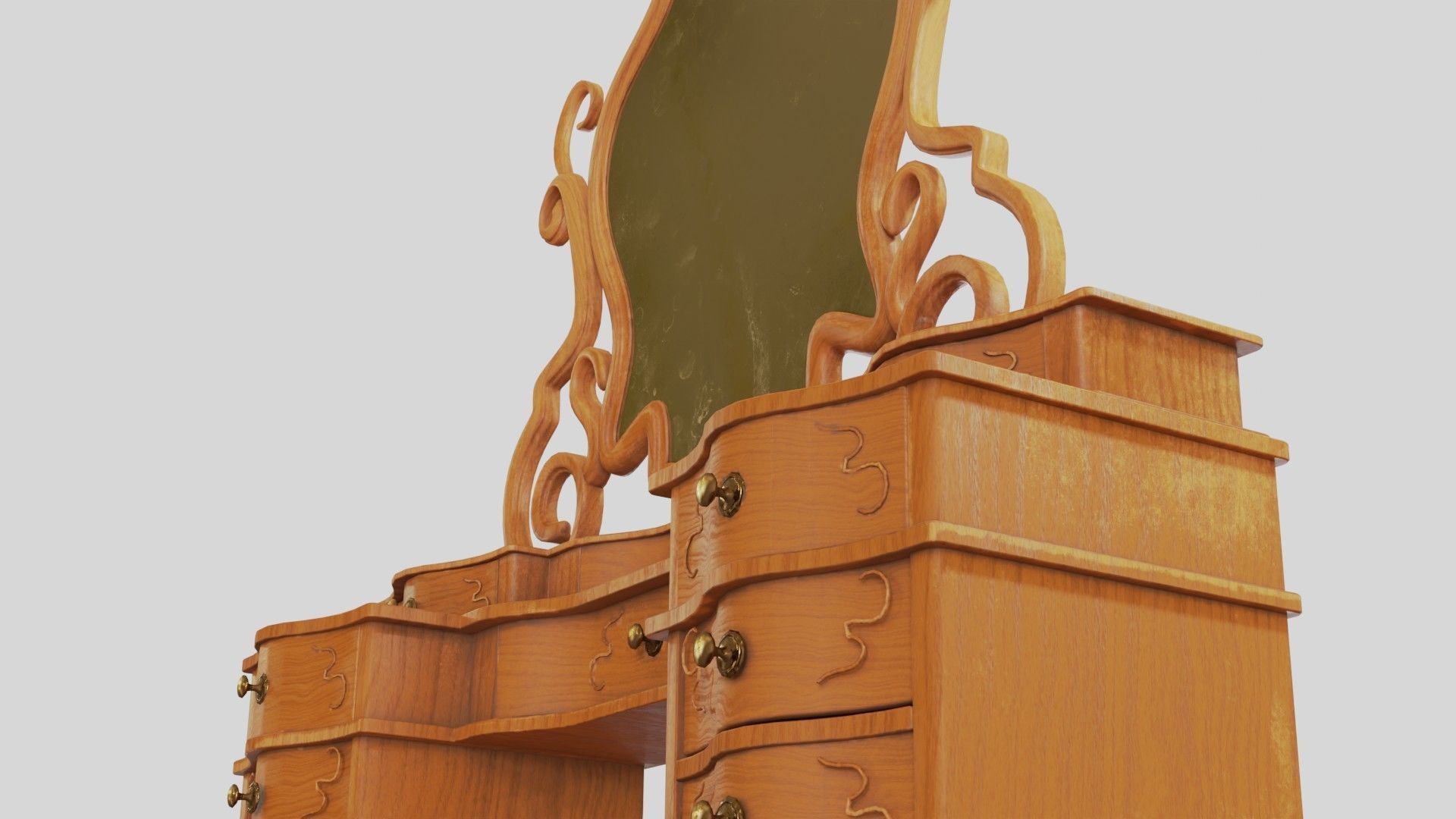 Vanity Table 4k pbr textures Low-poly 3D model_1