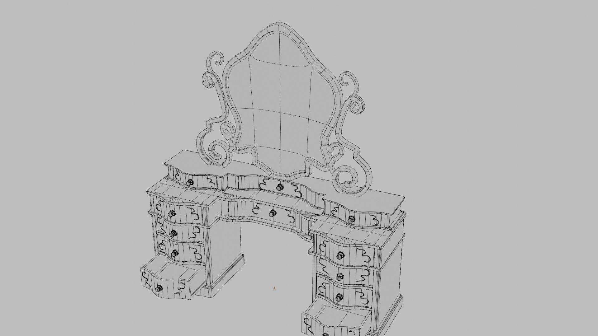 Vanity Table 4k pbr textures Low-poly 3D model_11