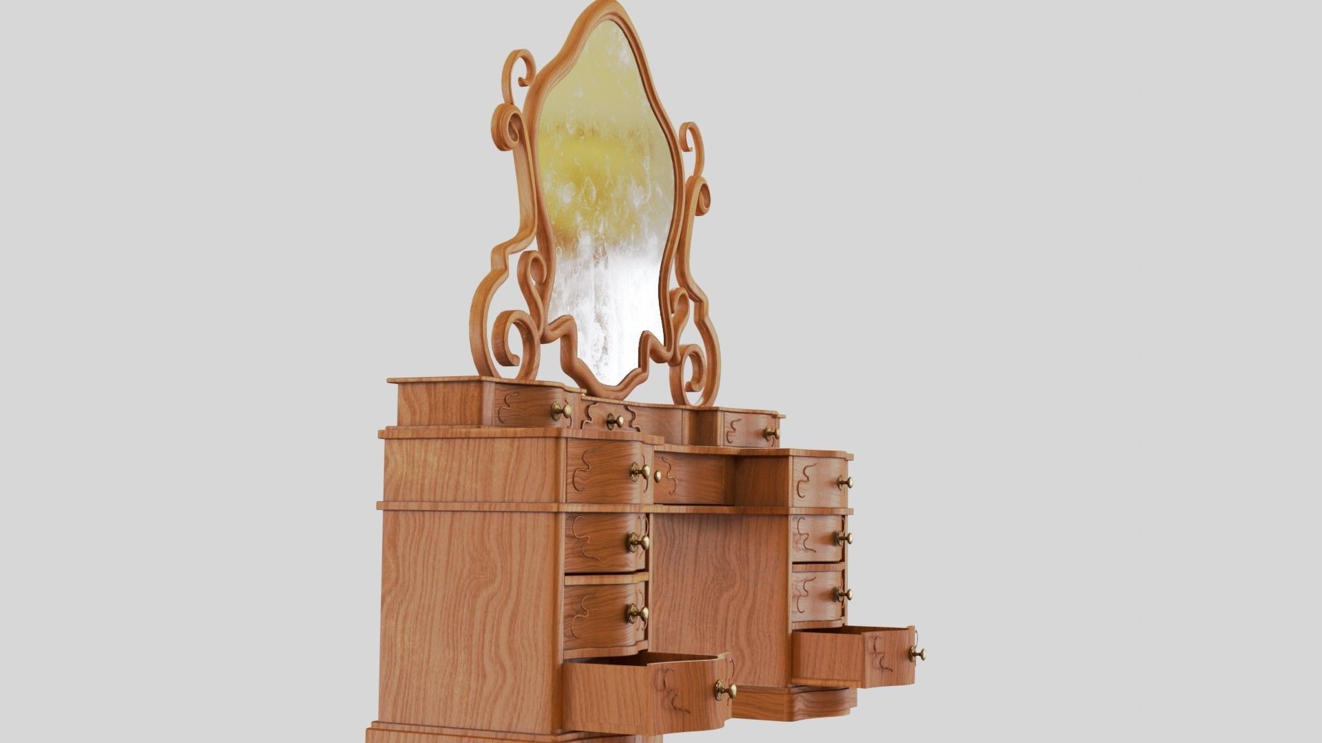 Vanity Table 4k pbr textures Low-poly 3D model_5