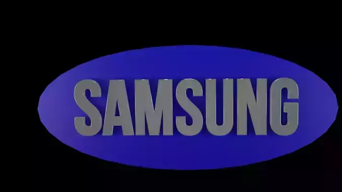 Samsung Logo in blue background