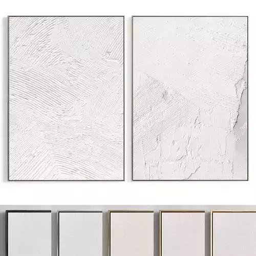 Plaster Two Photo Frame 177 Low-poly 3D model
