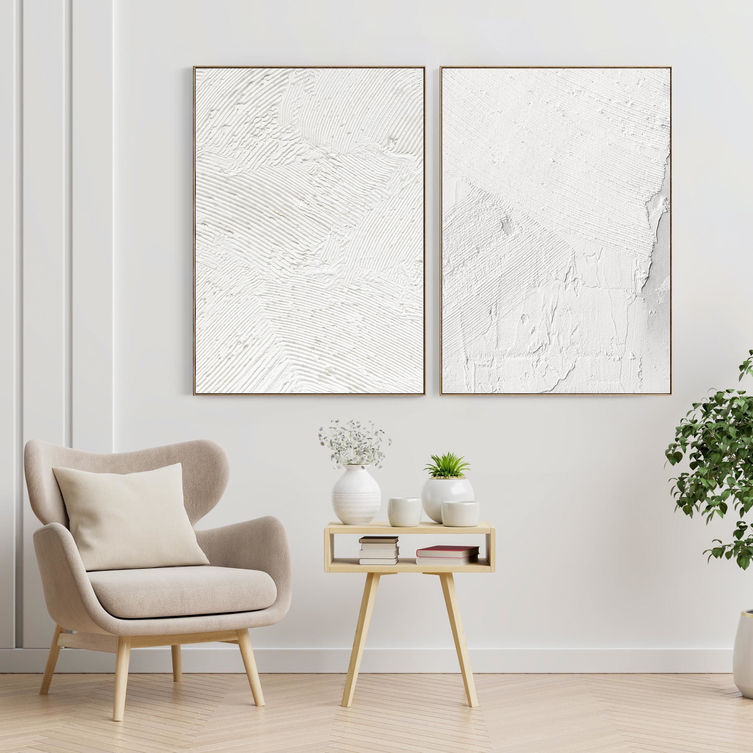 Plaster Two Photo Frame 177 Low-poly 3D model_1