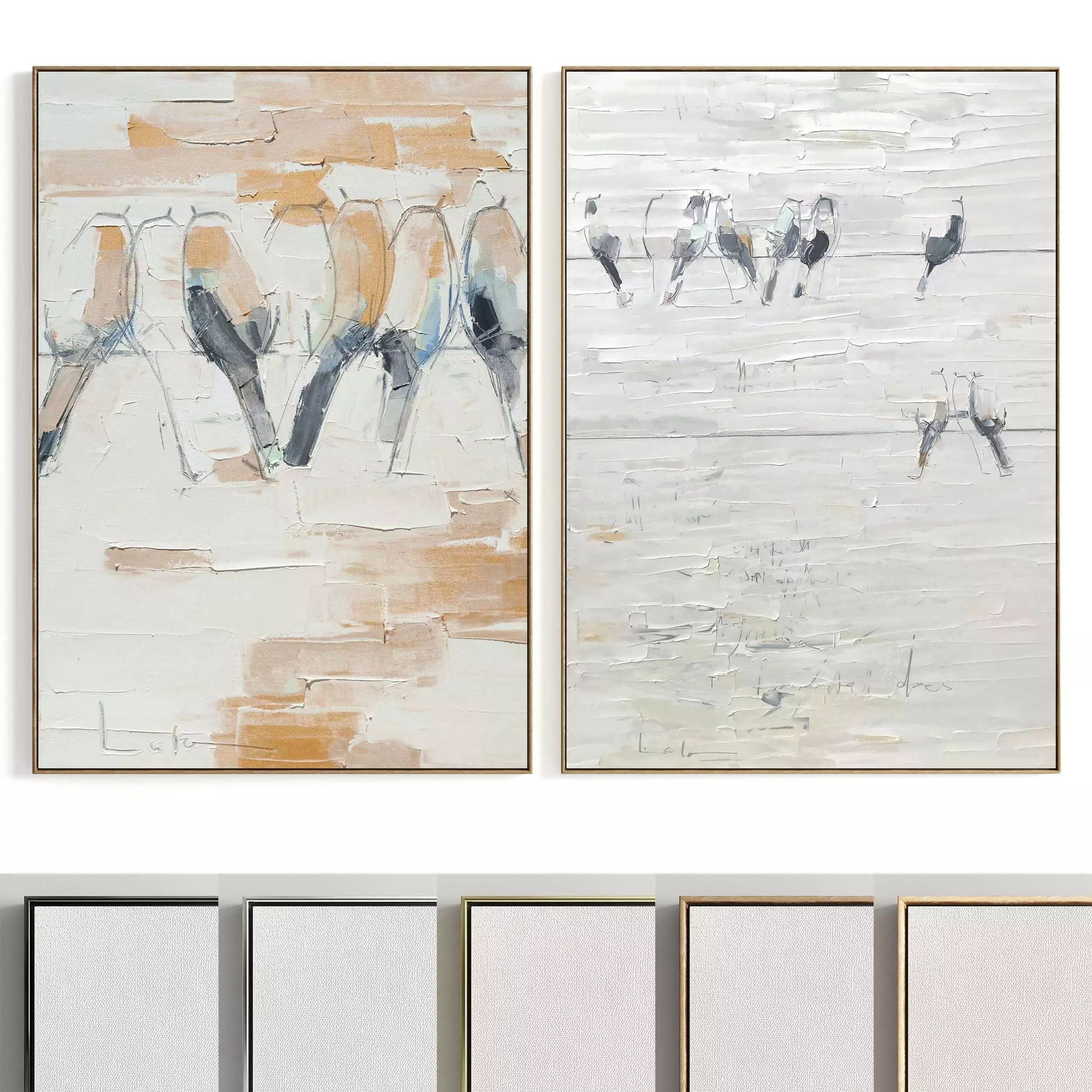 Plaster Two Photo Frame 181 Low-poly 3D model_0