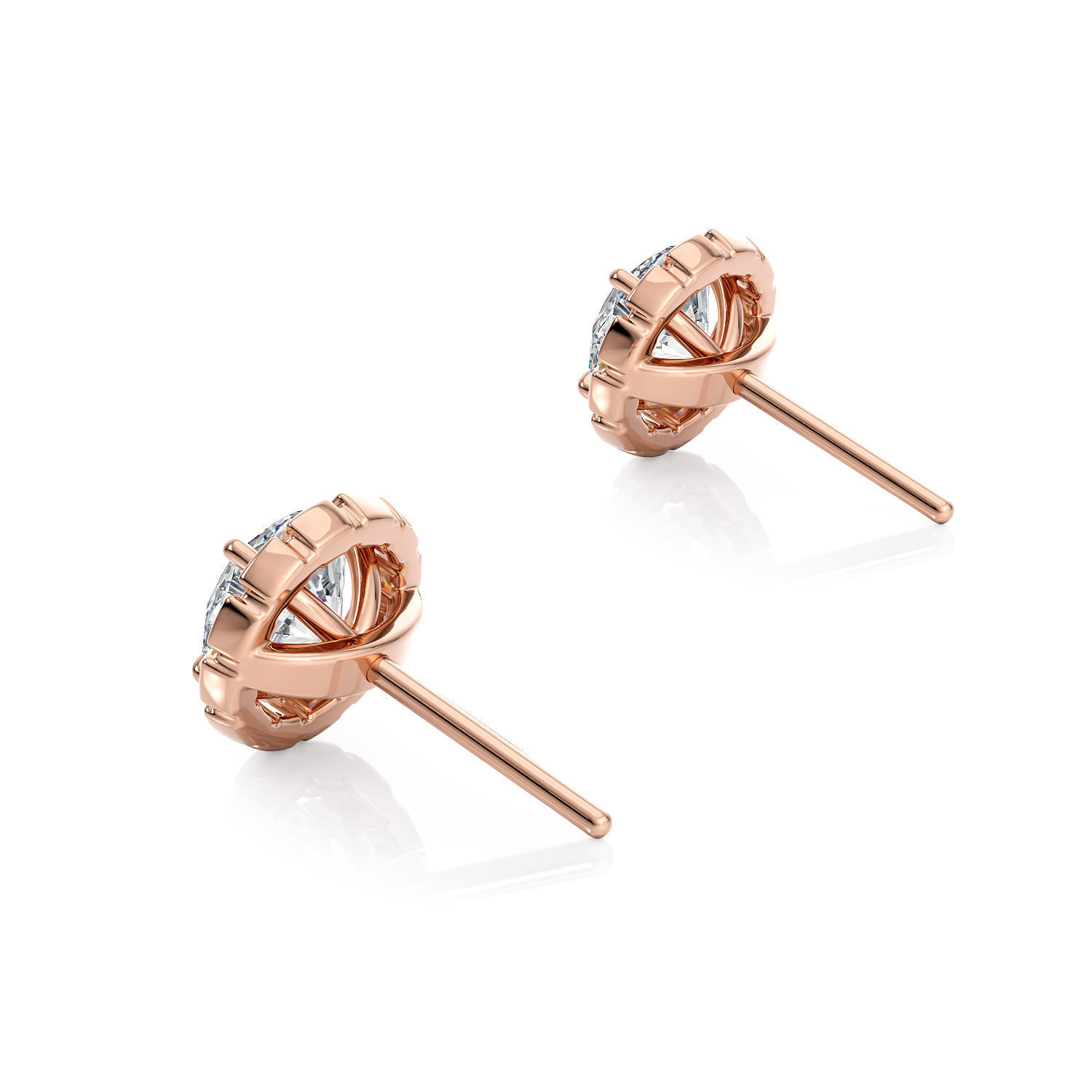 Halo studs without side stones E 0036 printable 3d model 3D print model_5