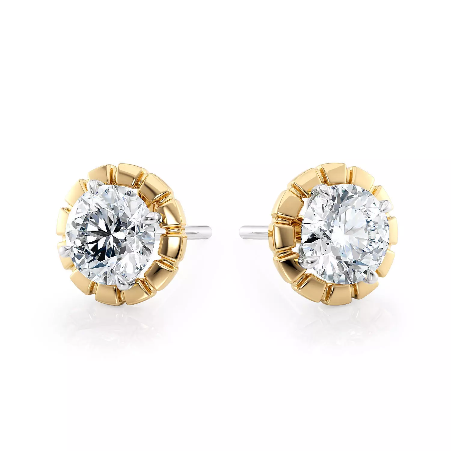 Halo studs without side stones E 0036 printable 3d model 3D print model_0