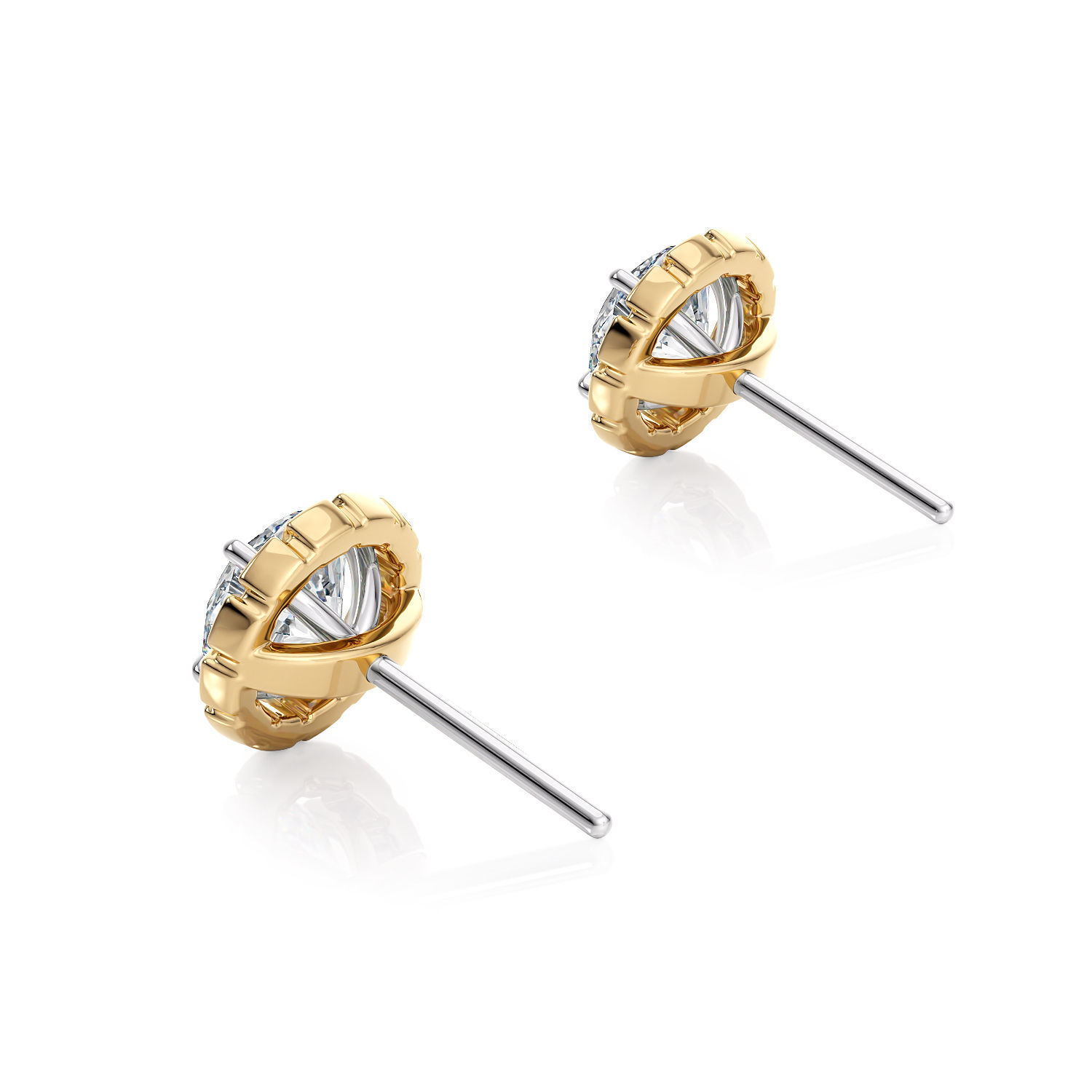 Halo studs without side stones E 0036 printable 3d model 3D print model_10