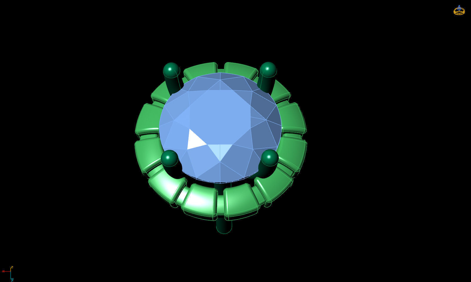 Halo studs without side stones E 0036 printable 3d model 3D print model_16