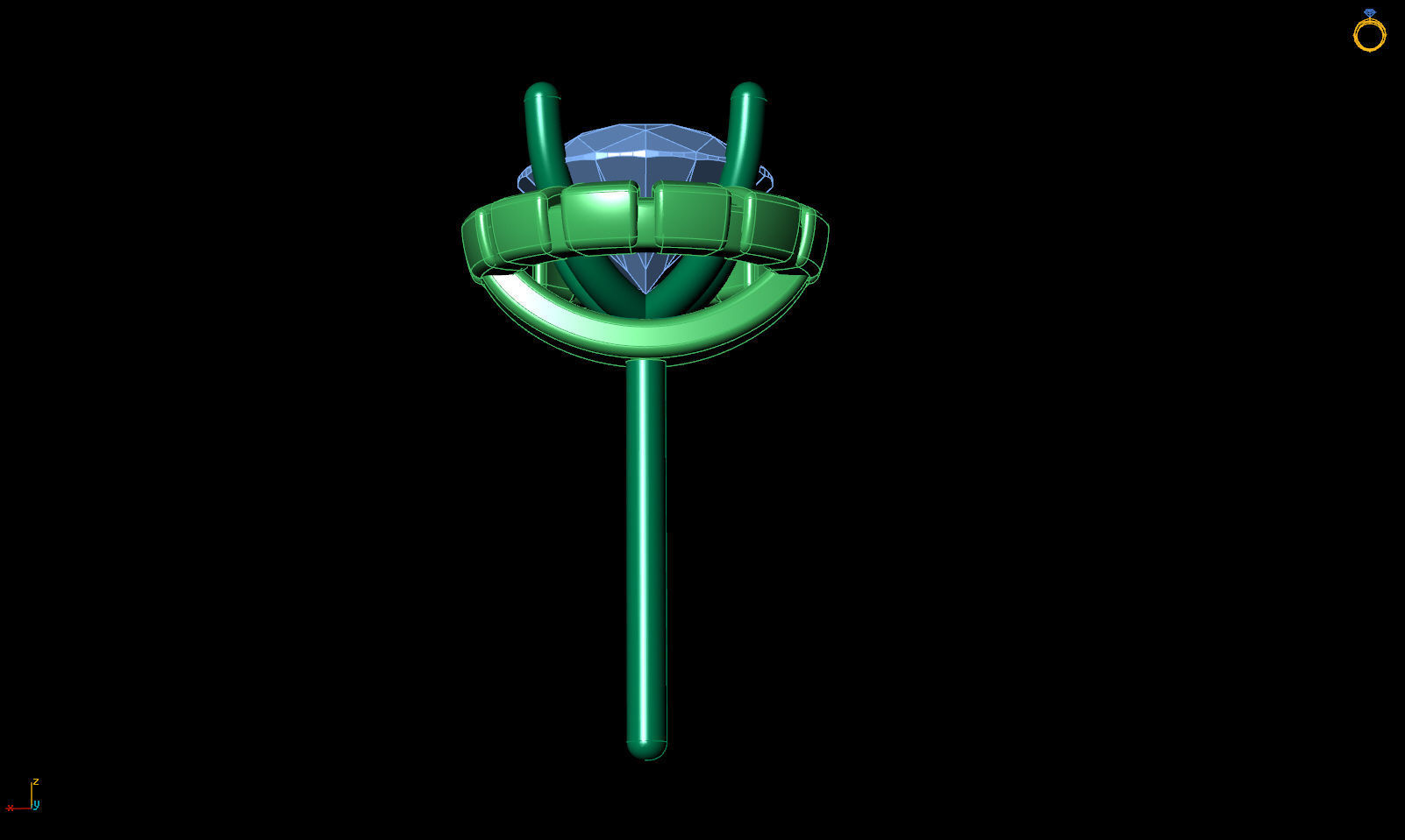 Halo studs without side stones E 0036 printable 3d model 3D print model_18