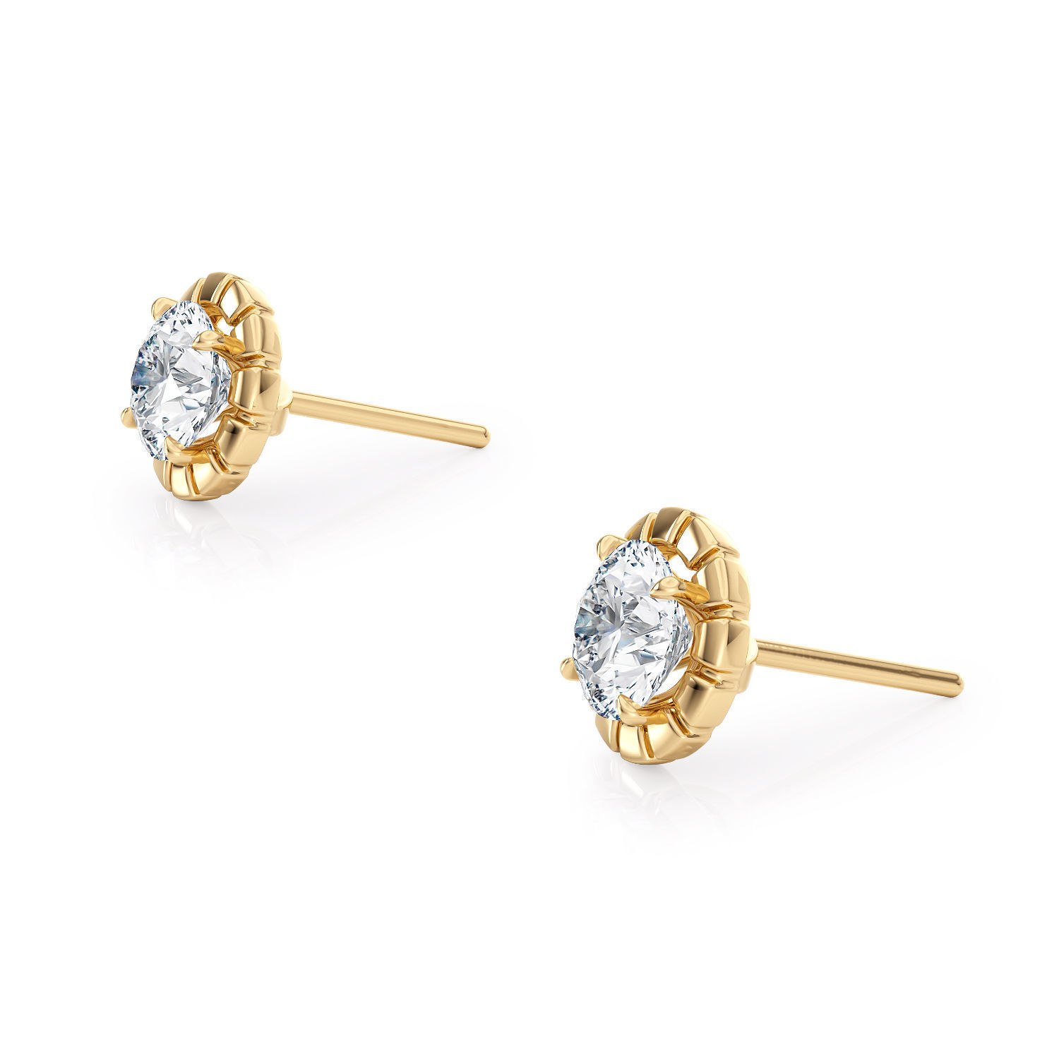 Halo studs without side stones E 0036 printable 3d model 3D print model_12