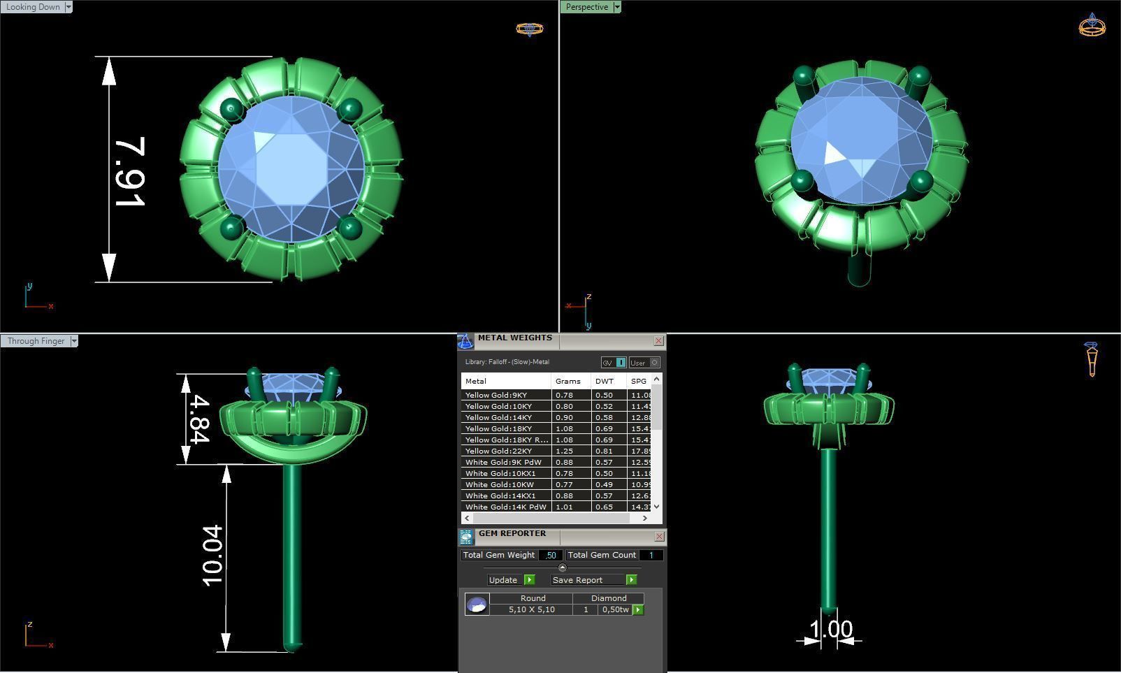 Halo studs without side stones E 0036 printable 3d model 3D print model_2