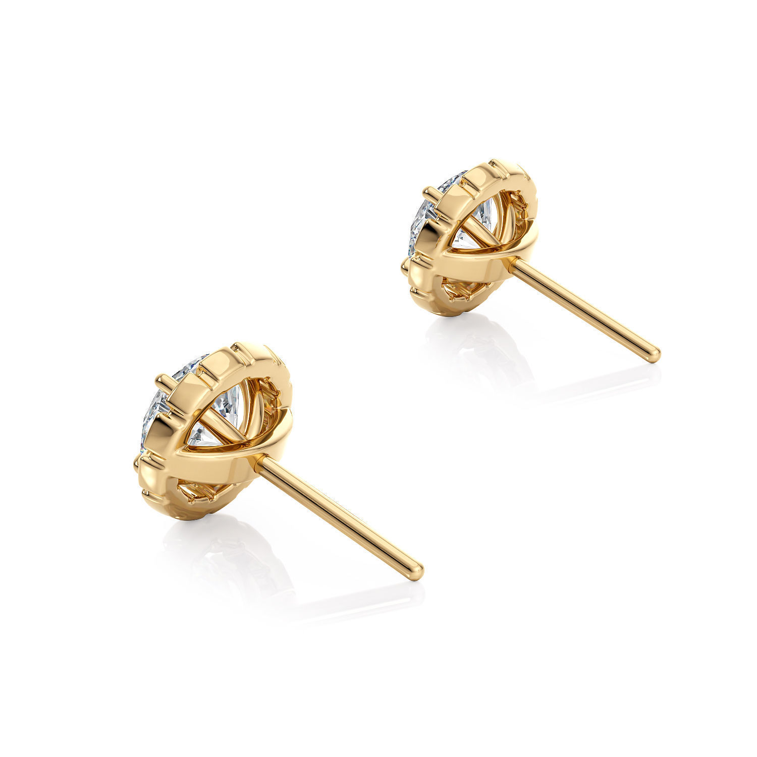 Halo studs without side stones E 0036 printable 3d model 3D print model_13