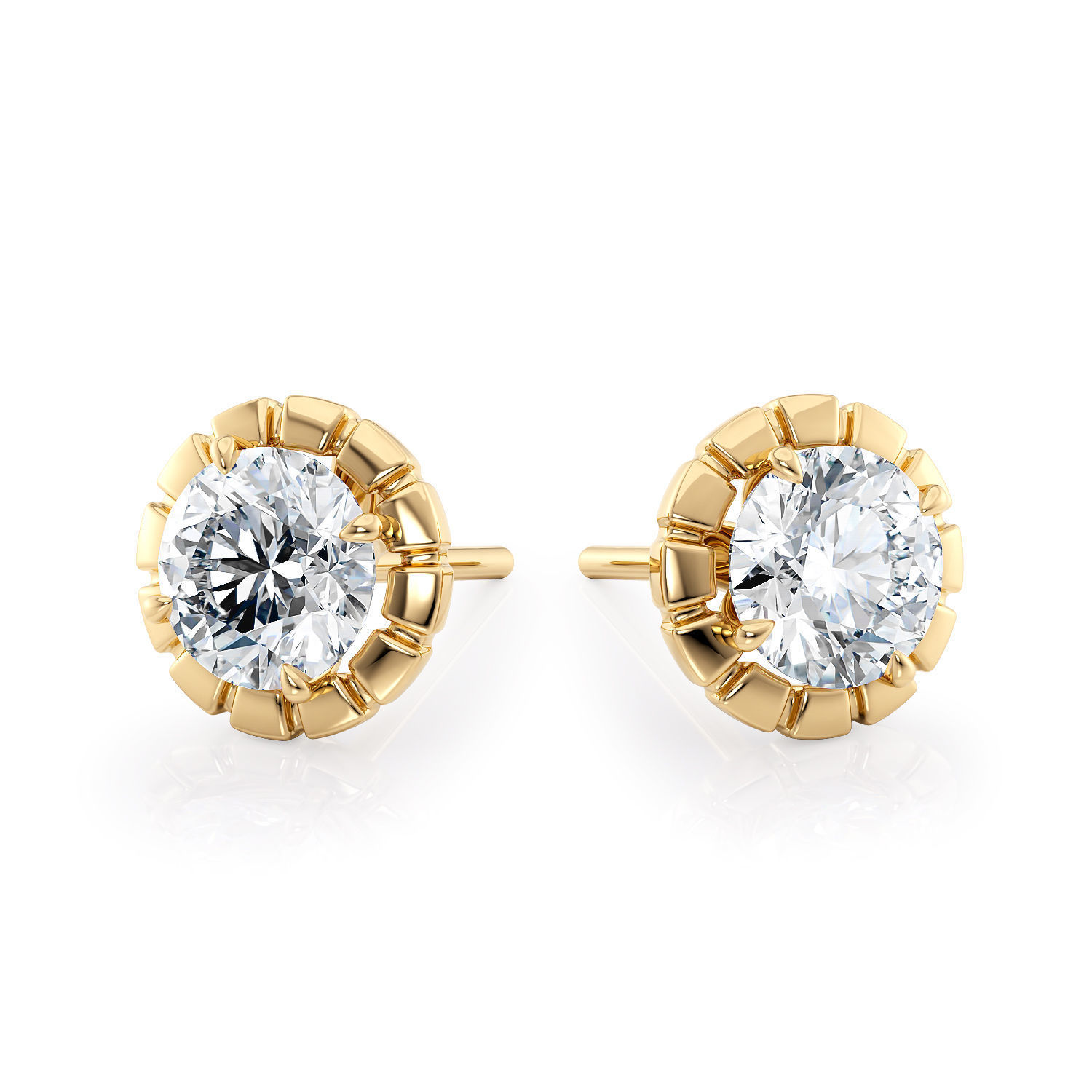 Halo studs without side stones E 0036 printable 3d model 3D print model_11