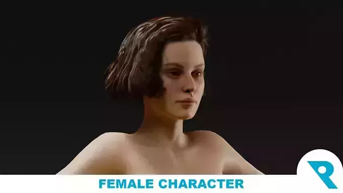 Realistic Female Character Low-poly 3D model Realistic Female Character Low-poly 3D model