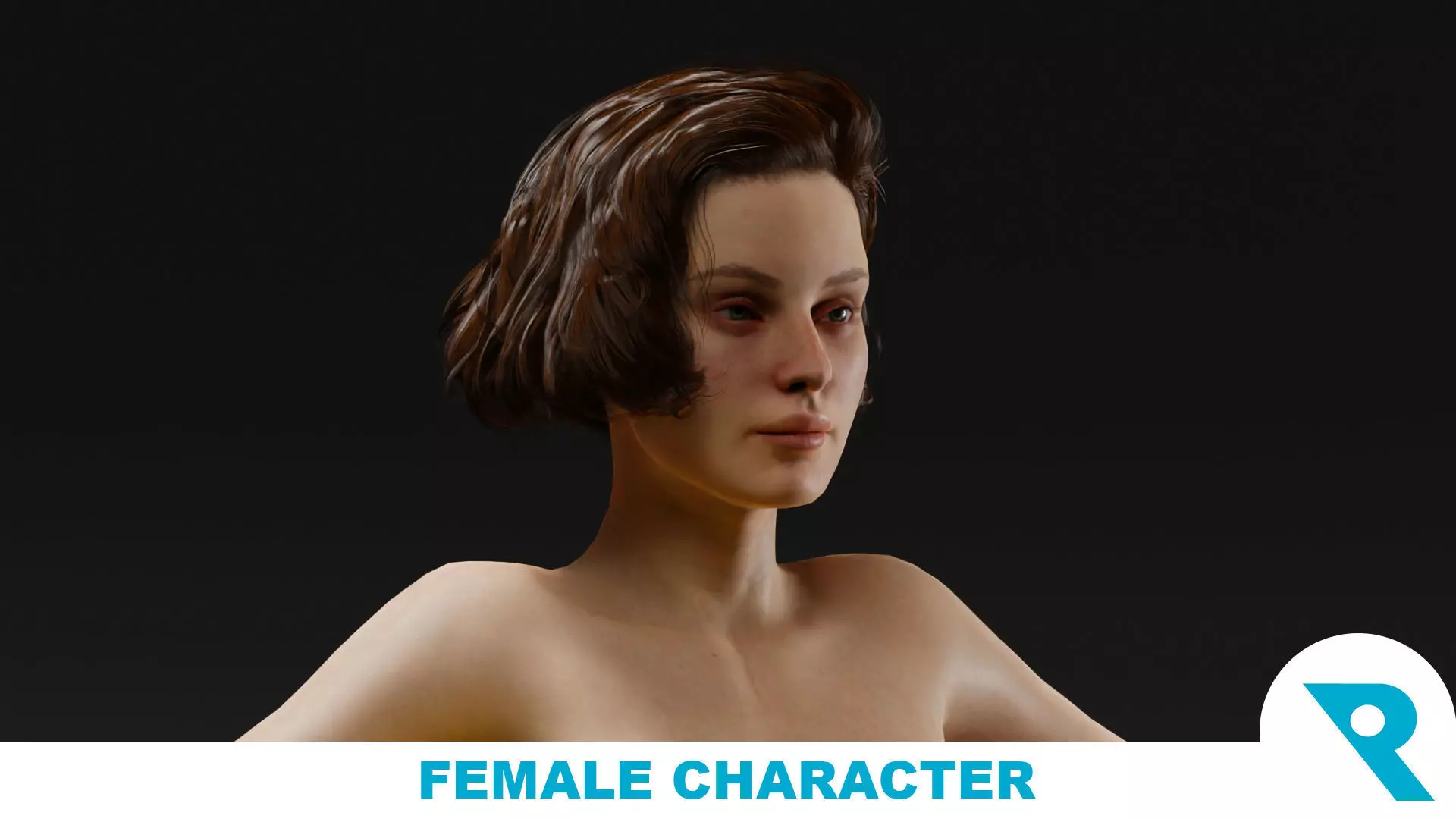 Realistic Female Character Low-poly 3D model_0