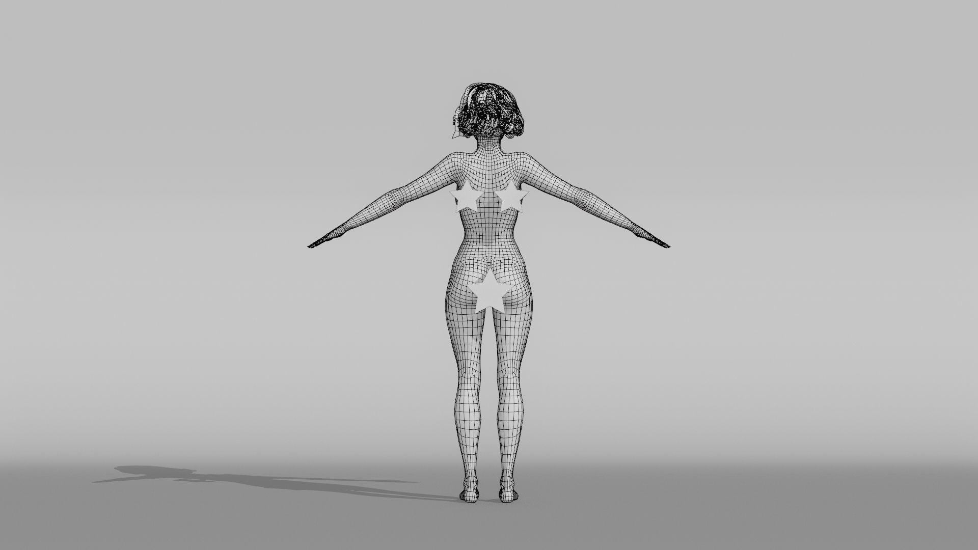 Realistic Female Character Low-poly 3D model_14