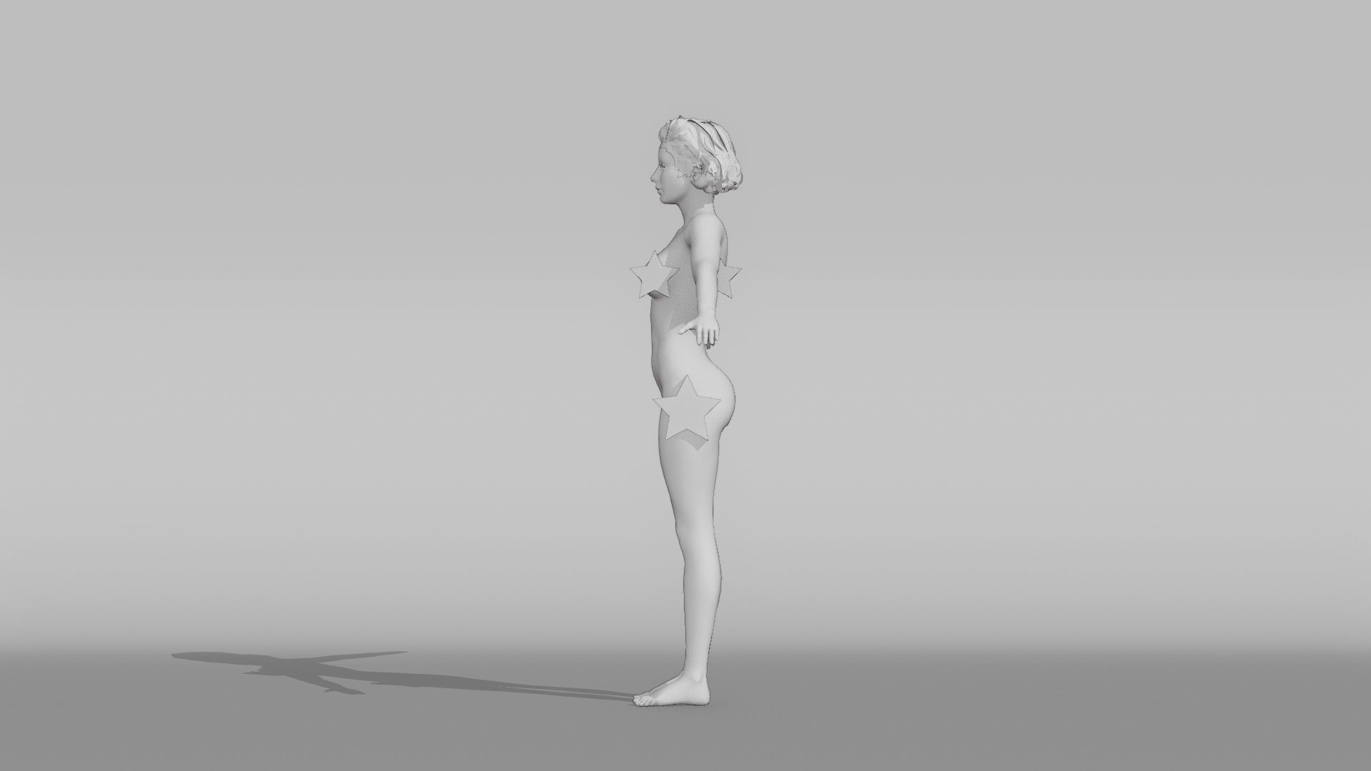 Realistic Female Character Low-poly 3D model_10
