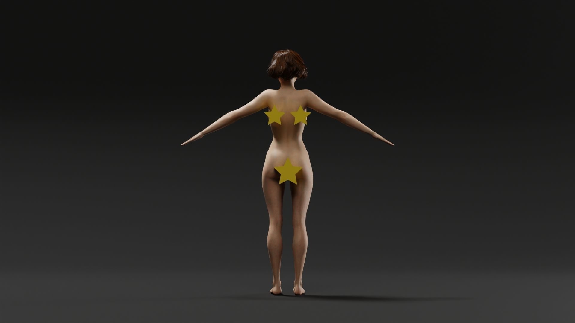 Realistic Female Character Low-poly 3D model_4