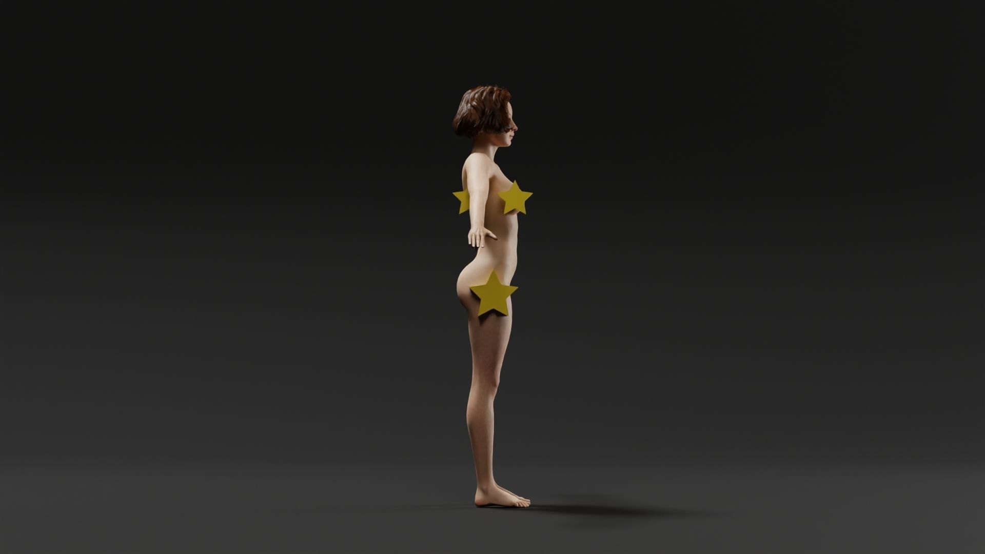 Realistic Female Character Low-poly 3D model_3