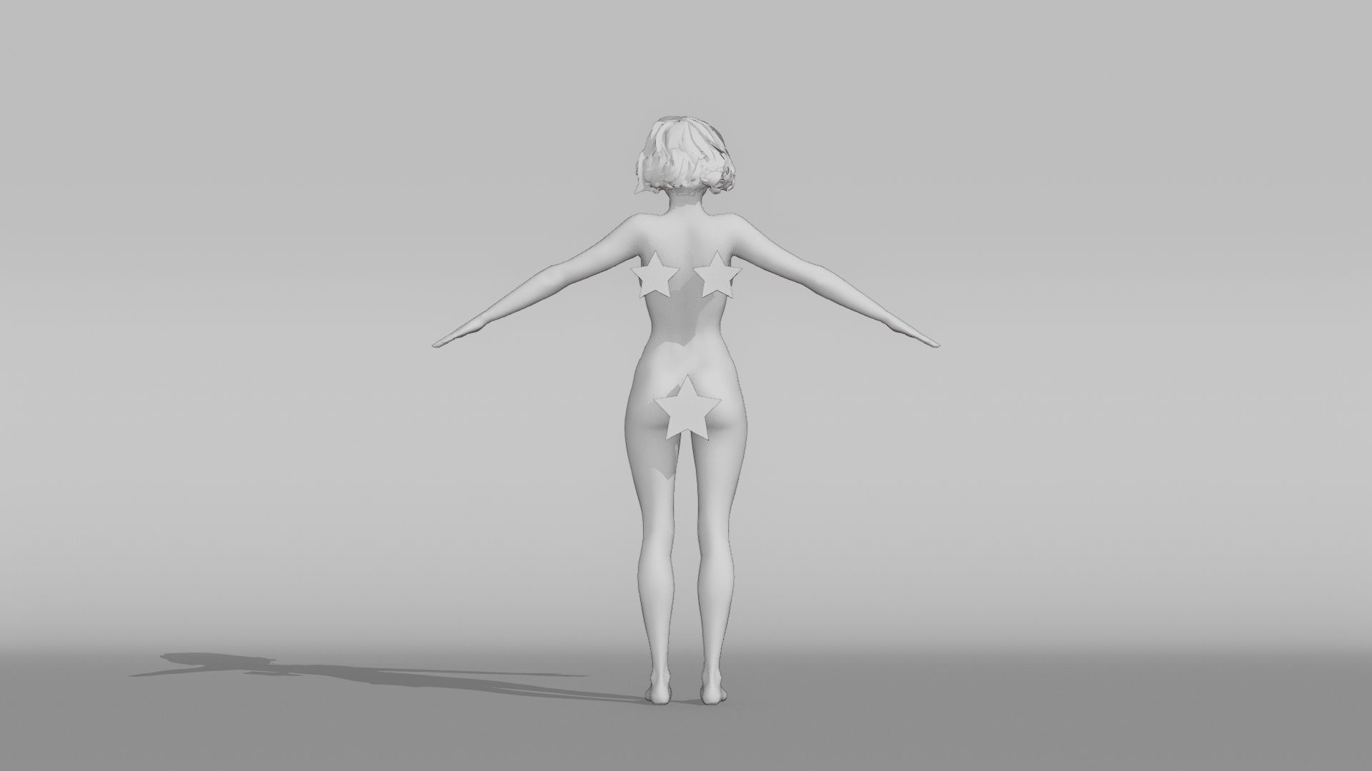 Realistic Female Character Low-poly 3D model_9