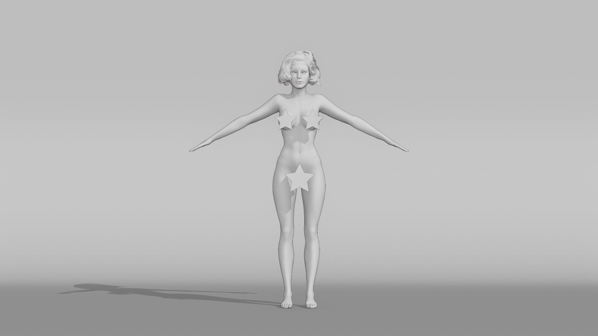 Realistic Female Character Low-poly 3D model_7