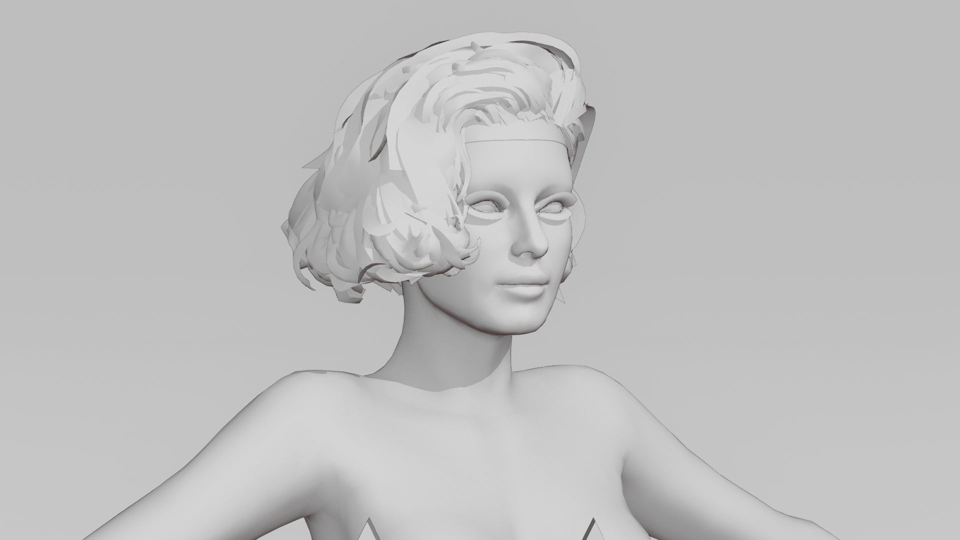 Realistic Female Character Low-poly 3D model_6
