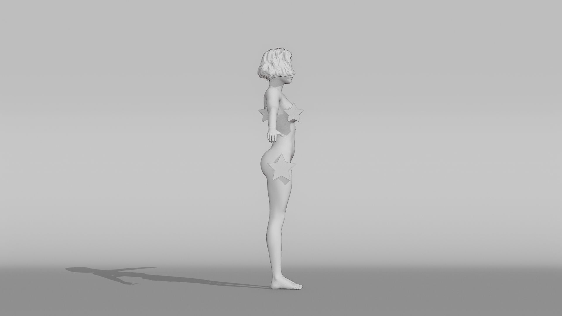 Realistic Female Character Low-poly 3D model_8