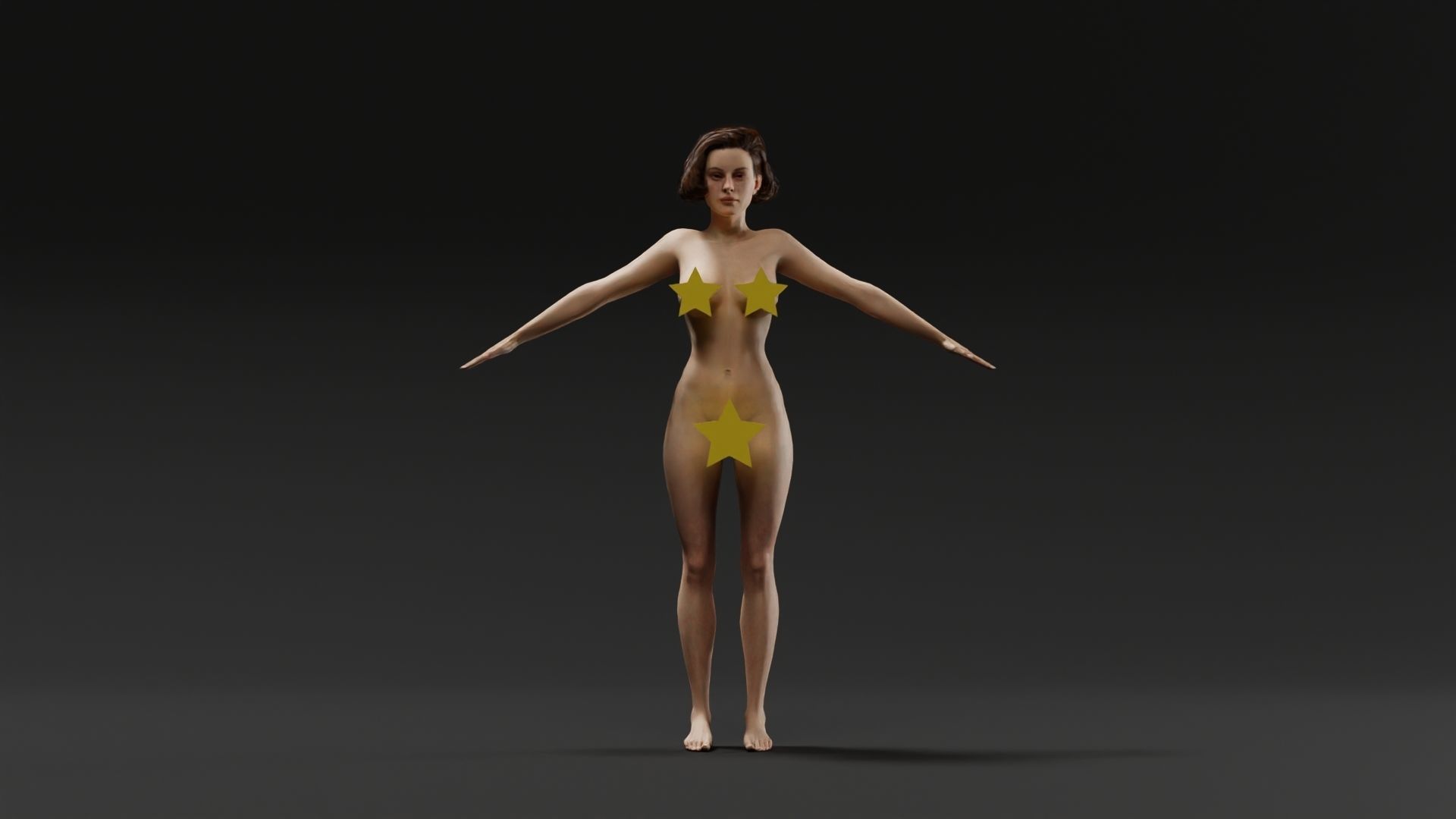 Realistic Female Character Low-poly 3D model_2