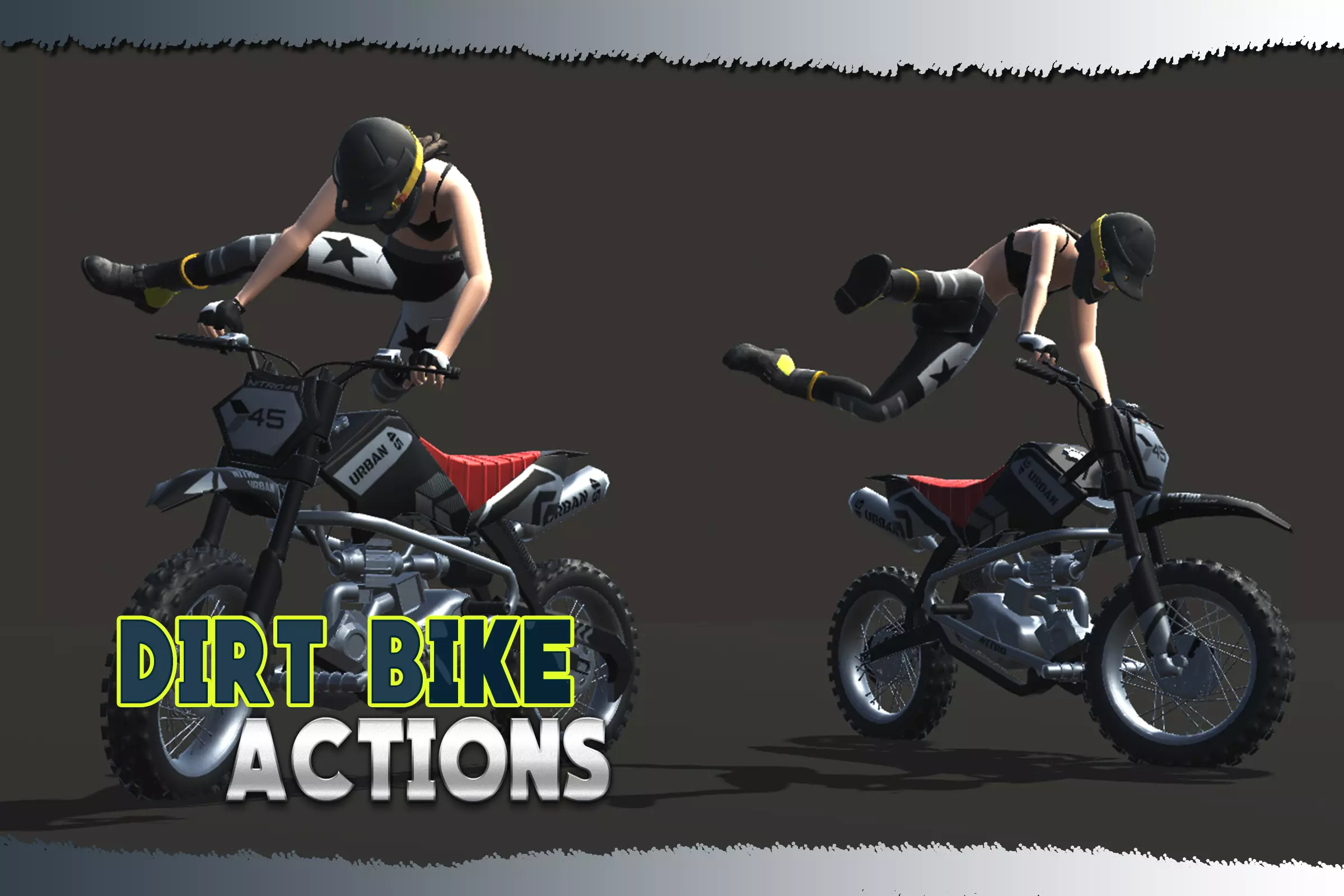 Dirt Bike Actions Low-poly 3D model_0