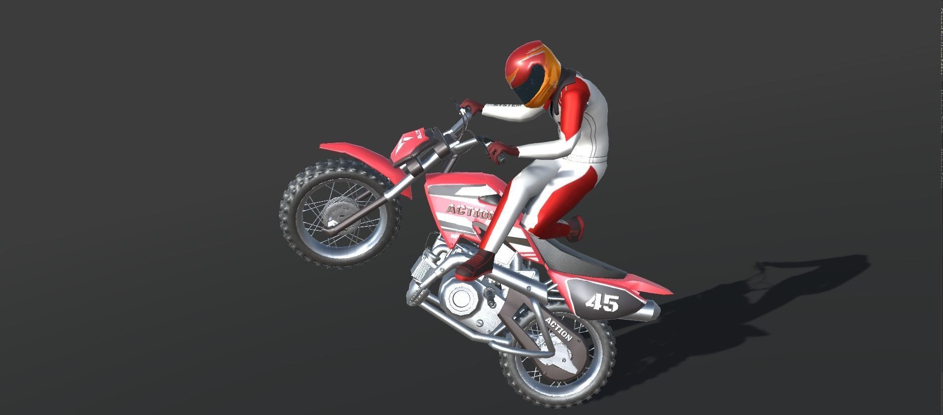Dirt Bike Actions Low-poly 3D model_10