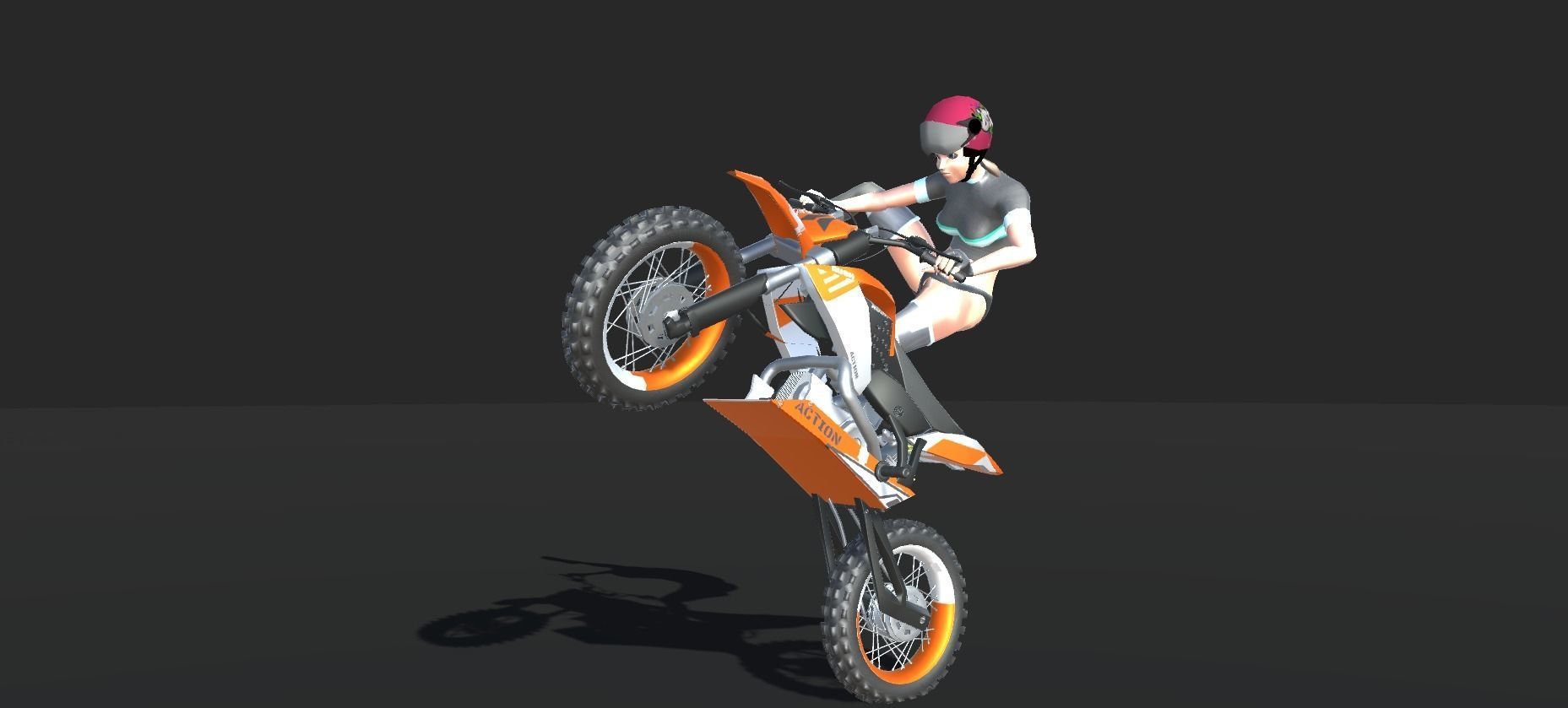 Dirt Bike Actions Low-poly 3D model_5