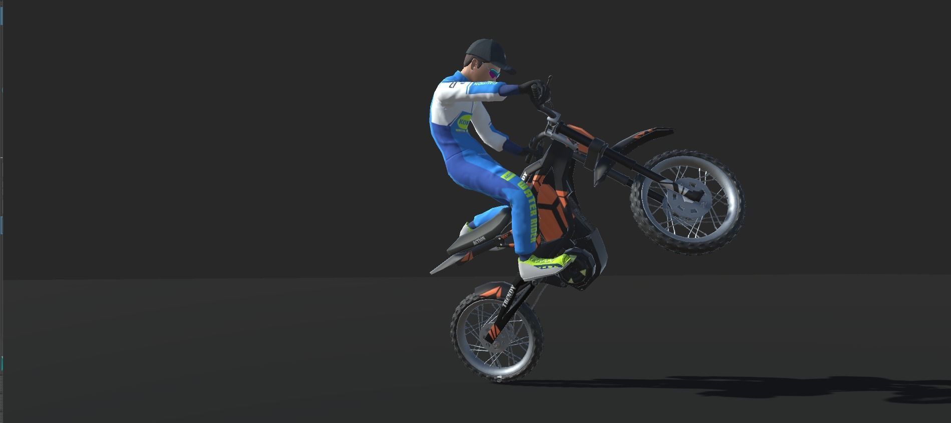Dirt Bike Actions Low-poly 3D model_7