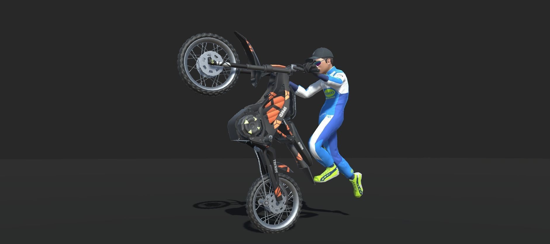Dirt Bike Actions Low-poly 3D model_8
