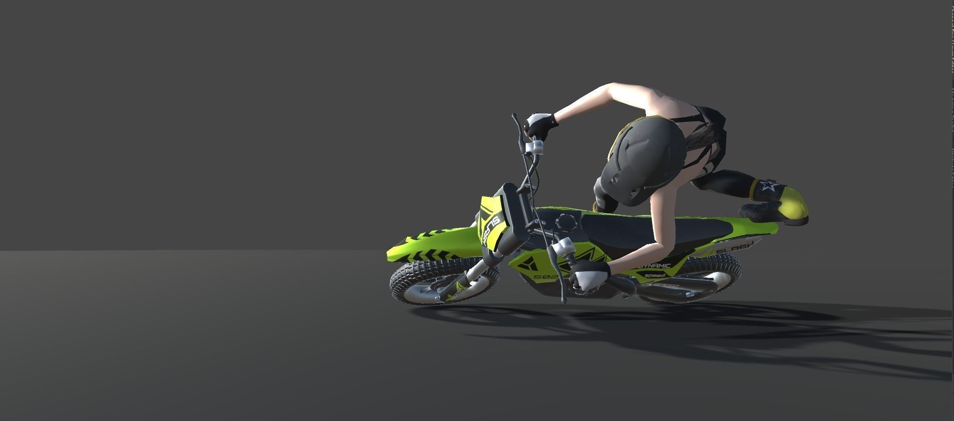 Dirt Bike Actions Low-poly 3D model_13