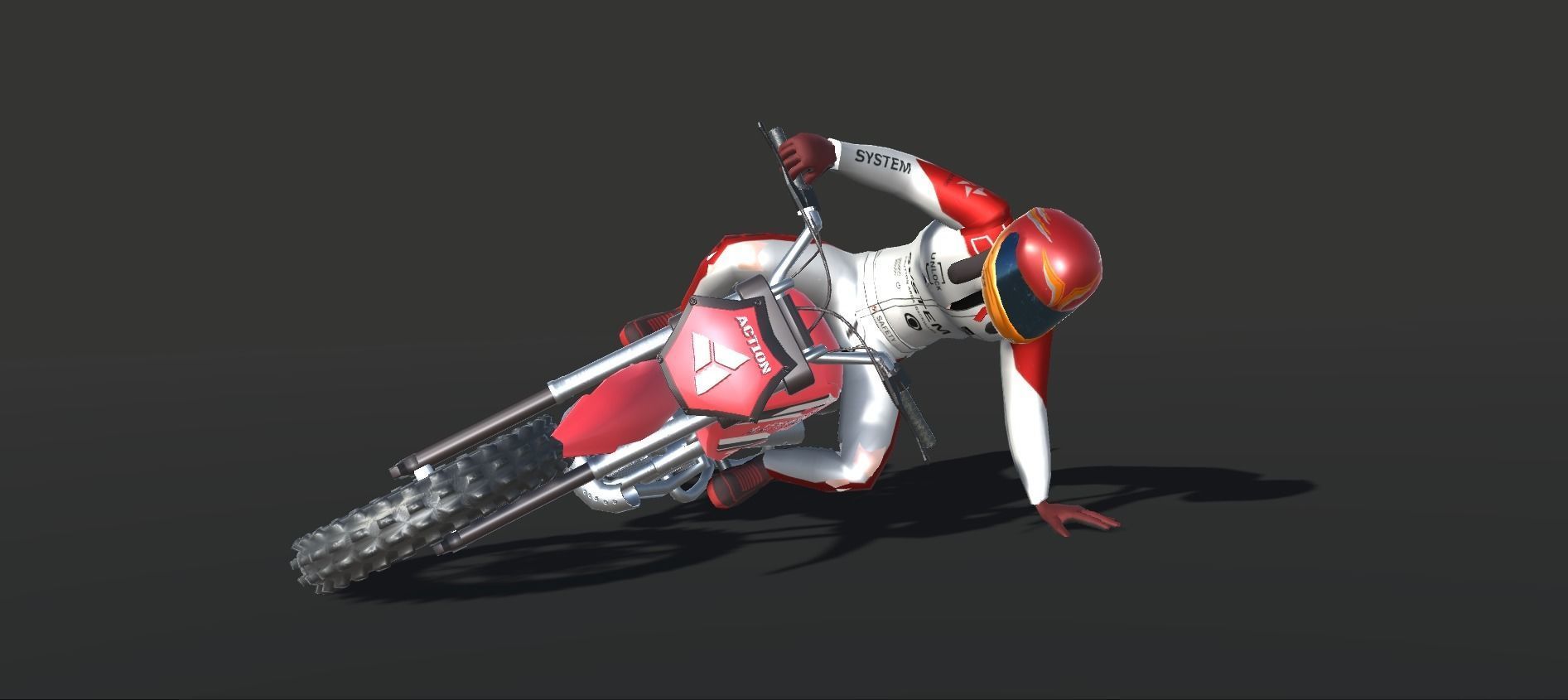 Dirt Bike Actions Low-poly 3D model_9