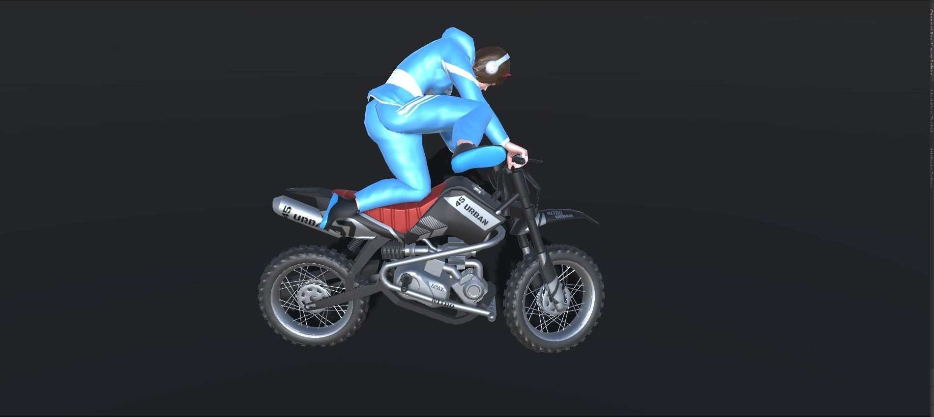 Dirt Bike Actions Low-poly 3D model_11