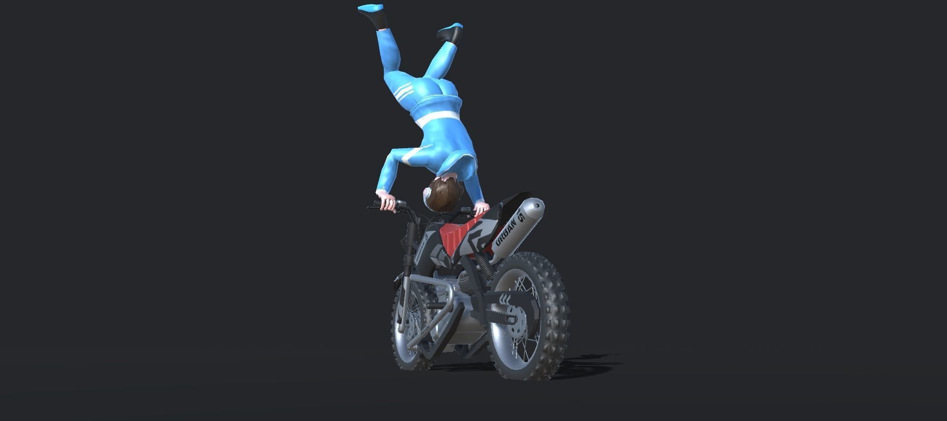 Dirt Bike Actions Low-poly 3D model_12