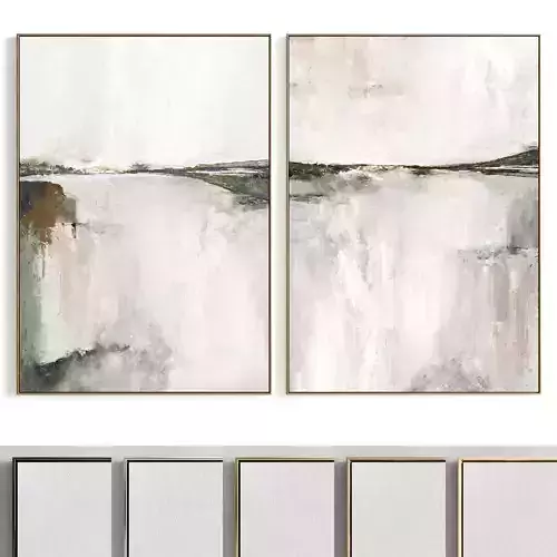 Plaster Two Photo Frame 186 Low-poly 3D model