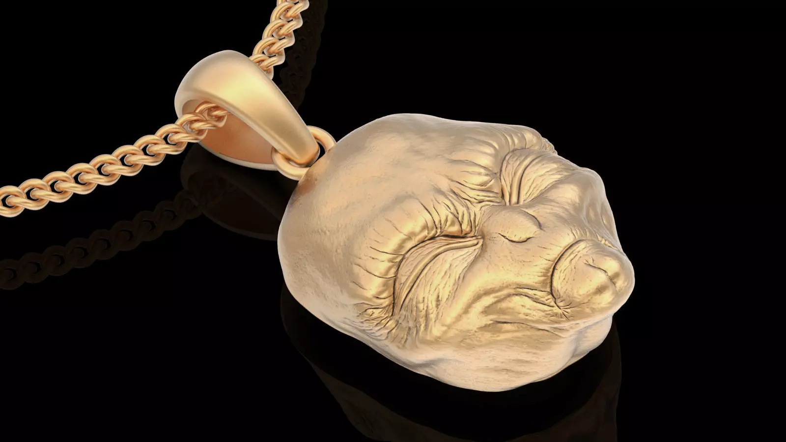 Alien pendant silver gold printable jewelry 3D model 3D print model