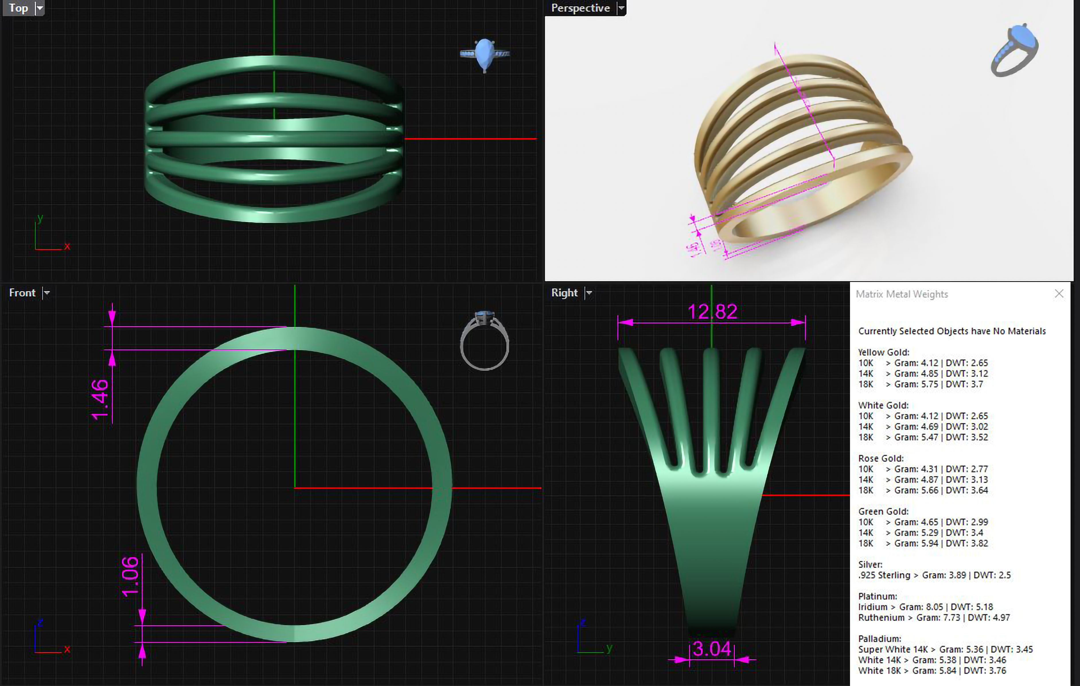 FiveBar Man Rings SIZE US 6 3D print model_5