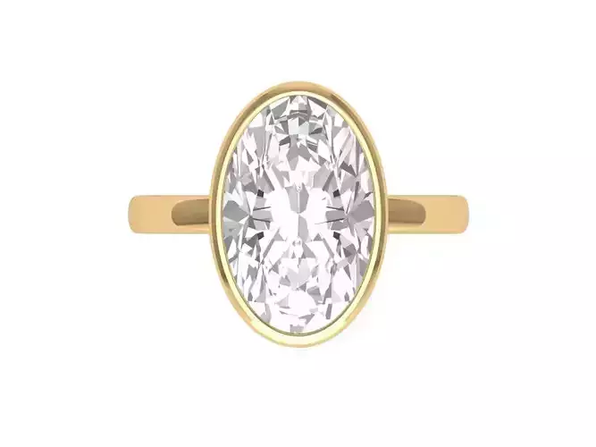 Oval Solitaire Ring 3D print model