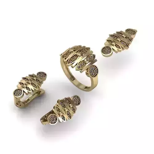 30 complete set ring-pendant and its earring ready to print