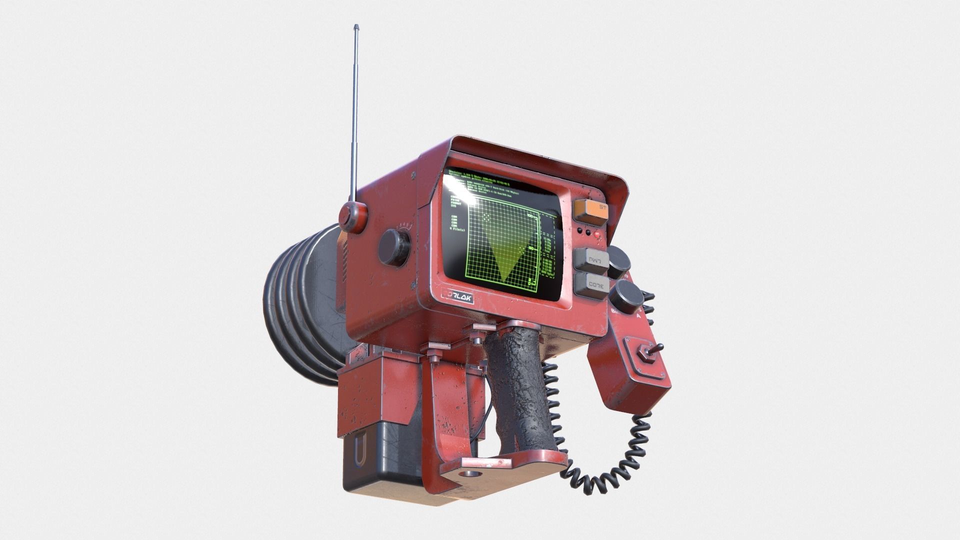 Handheld Sci-Fi Game Ready Sonar Device Low-poly 3D model_9