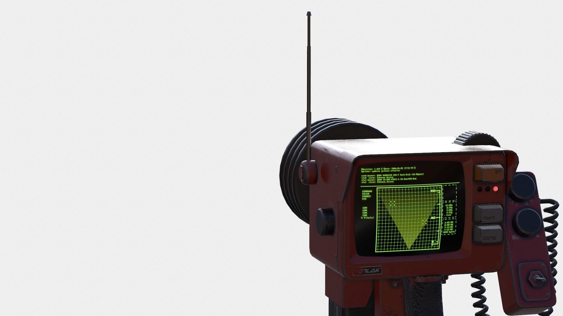 Handheld Sci-Fi Game Ready Sonar Device Low-poly 3D model_16