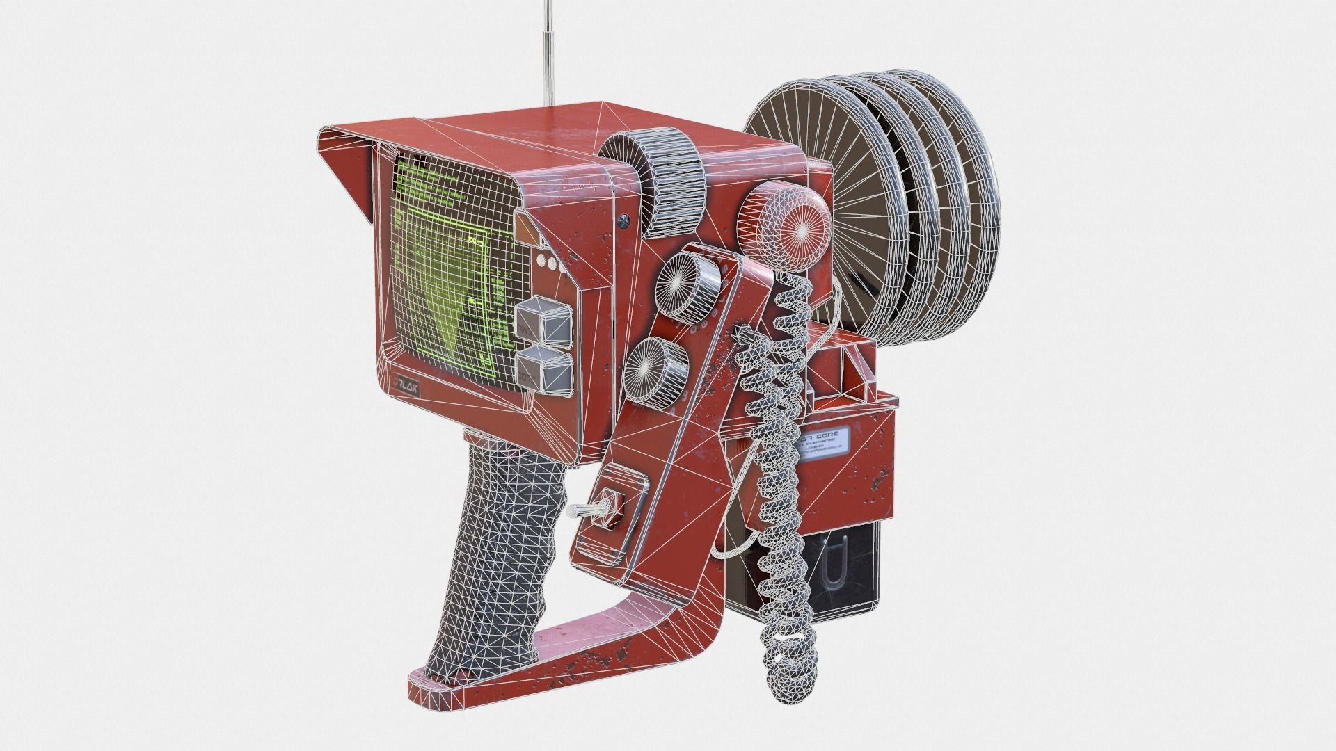 Handheld Sci-Fi Game Ready Sonar Device Low-poly 3D model_19