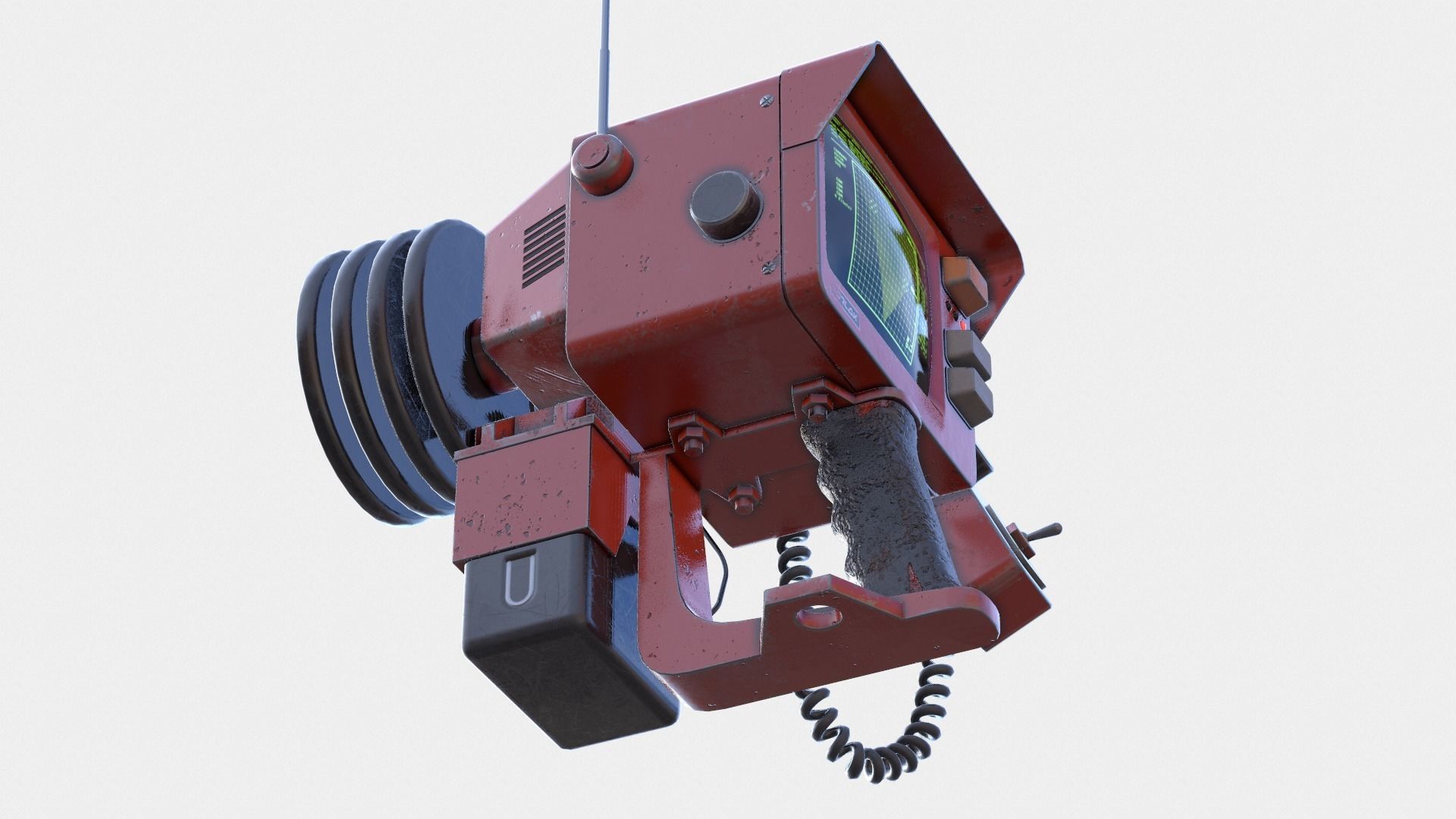 Handheld Sci-Fi Game Ready Sonar Device Low-poly 3D model_17