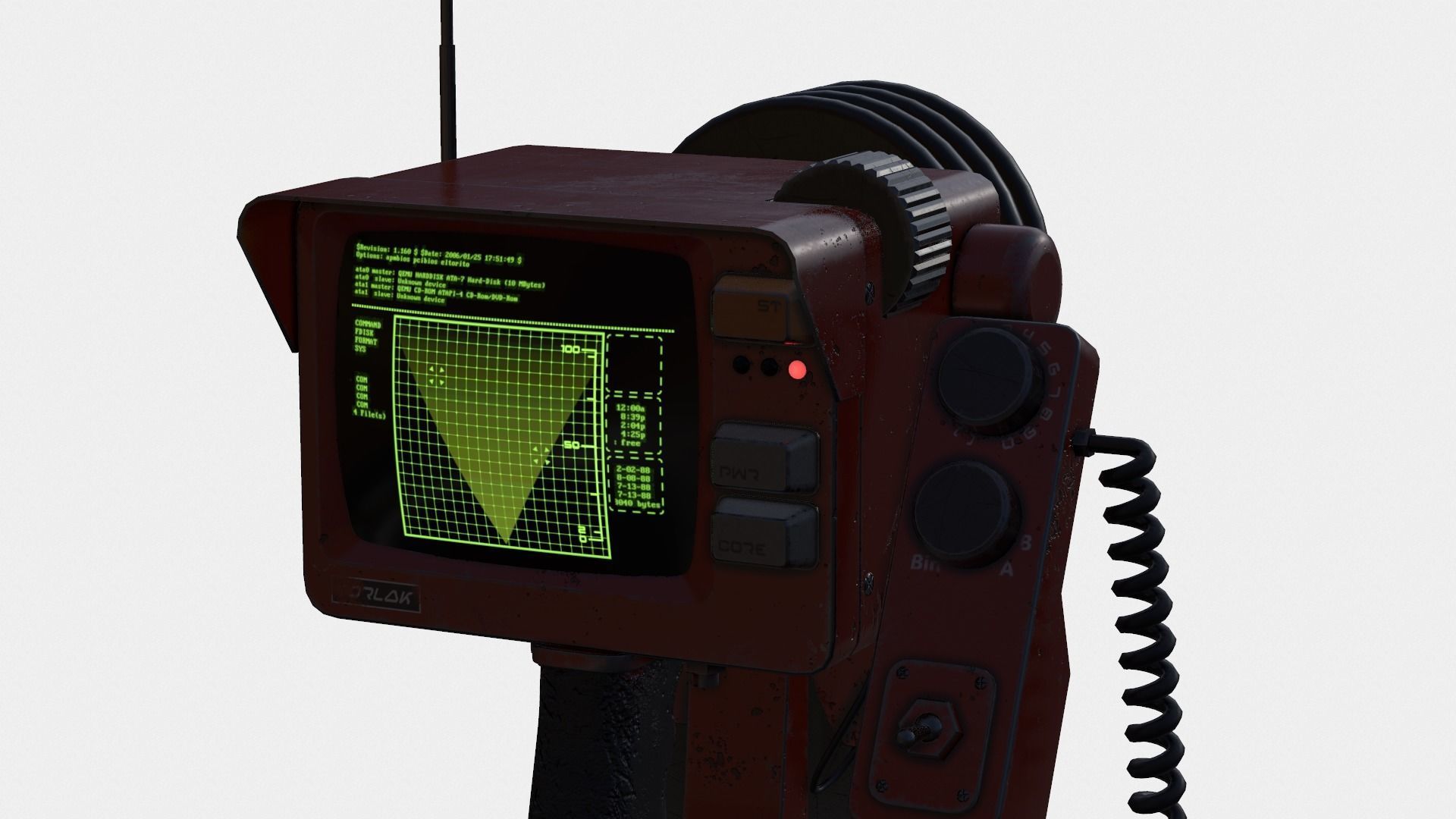 Handheld Sci-Fi Game Ready Sonar Device Low-poly 3D model_15
