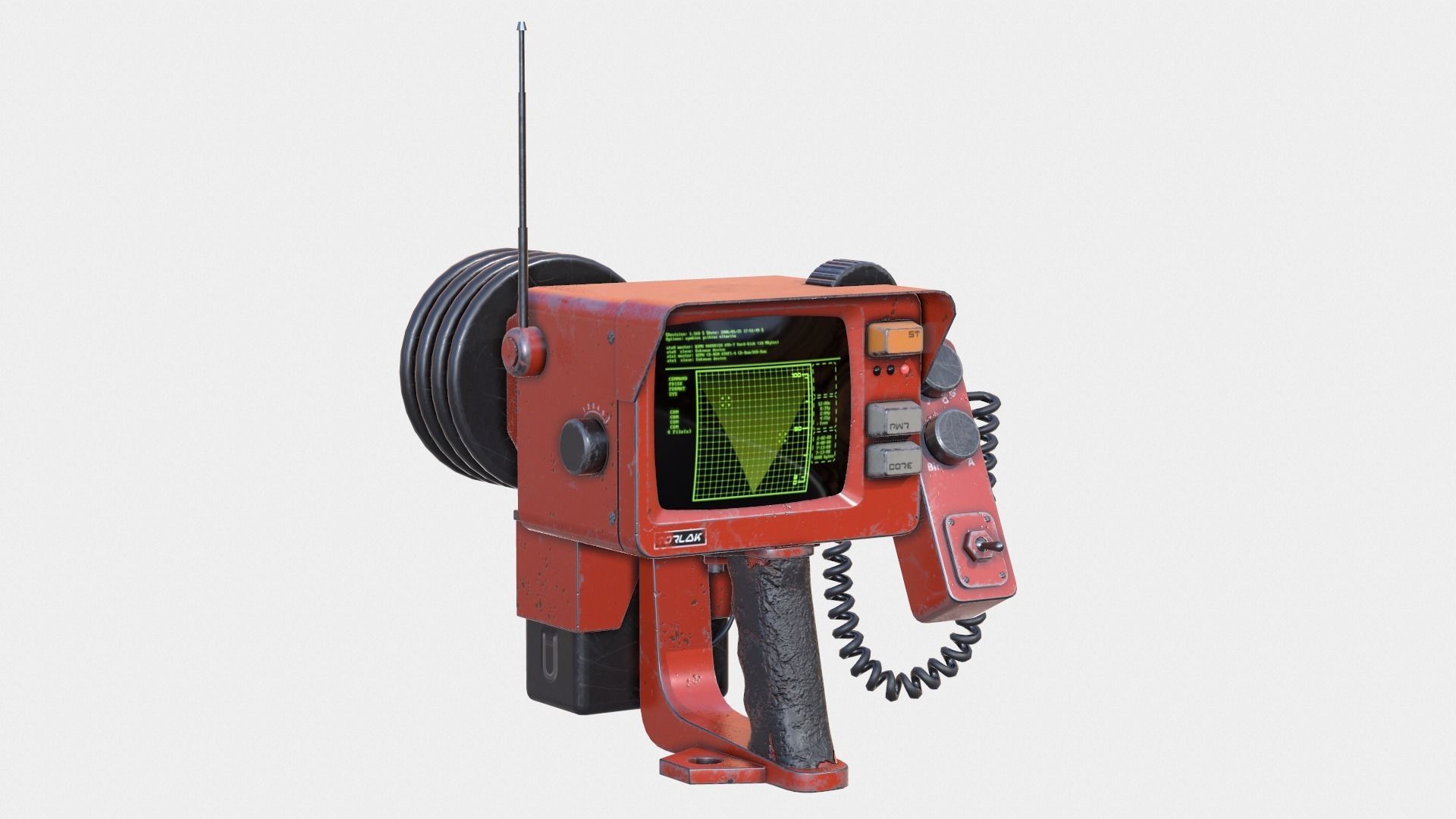 Handheld Sci-Fi Game Ready Sonar Device Low-poly 3D model_7
