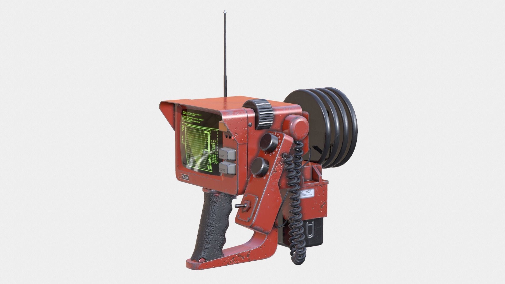 Handheld Sci-Fi Game Ready Sonar Device Low-poly 3D model_8