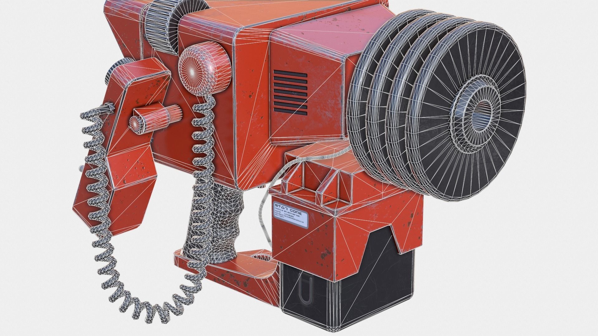 Handheld Sci-Fi Game Ready Sonar Device Low-poly 3D model_20