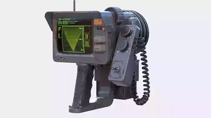 Handheld Sci-Fi Game Ready Sonar Device Low-poly 3D model